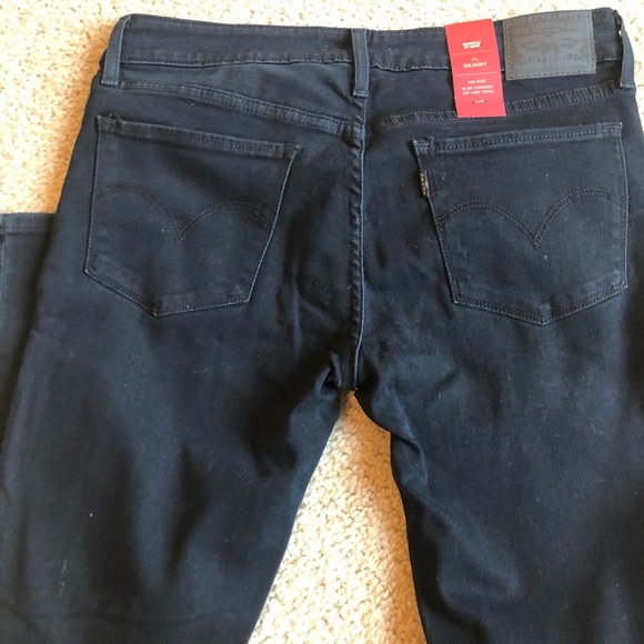 Levi’s 711 Skinny blue mid rise distressed denim jeans pants zip up 30 x 30 - Picture 8 of 9